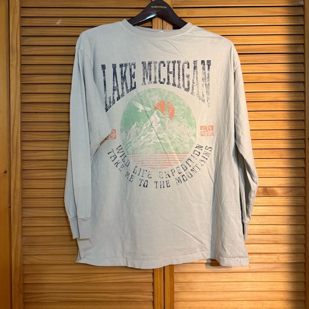 Lake Michigan Graphic Long Sleeve Shirt